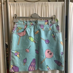 “Christian Dior”  Ice cream print blue skirt